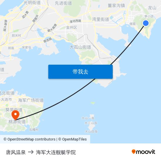 唐风温泉 to 海军大连舰艇学院 map