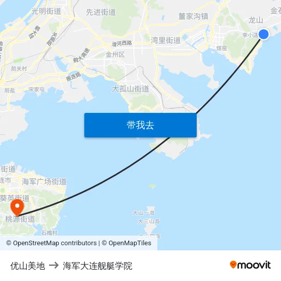 优山美地 to 海军大连舰艇学院 map
