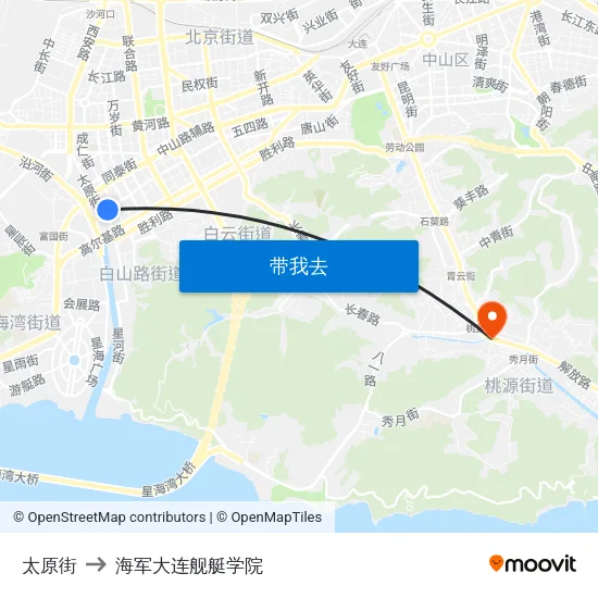 太原街 to 海军大连舰艇学院 map