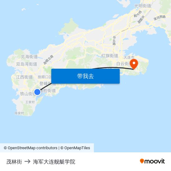 茂林街 to 海军大连舰艇学院 map