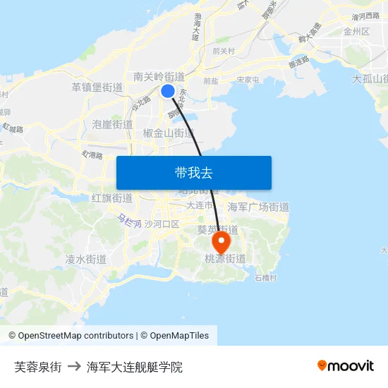 芙蓉泉街 to 海军大连舰艇学院 map