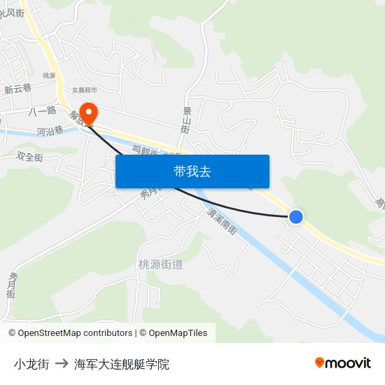 小龙街 to 海军大连舰艇学院 map