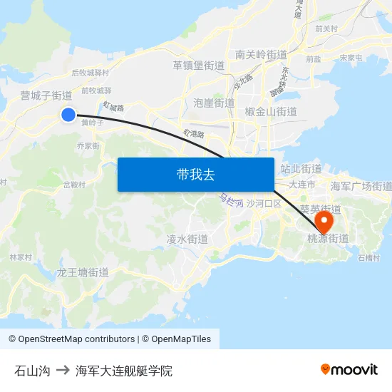 石山沟 to 海军大连舰艇学院 map