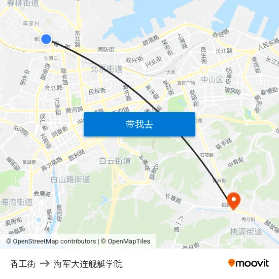 香工街 to 海军大连舰艇学院 map