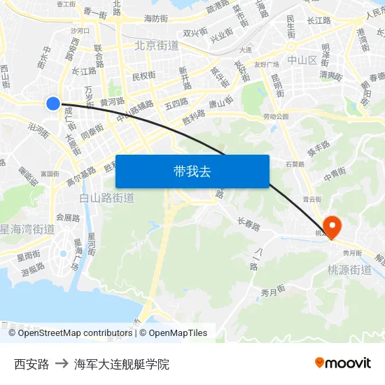 西安路 to 海军大连舰艇学院 map