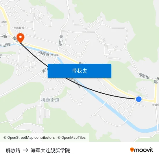 解放路 to 海军大连舰艇学院 map