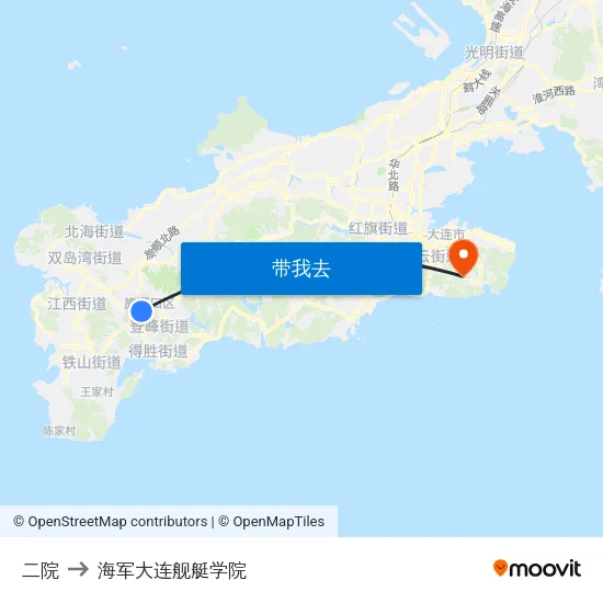 二院 to 海军大连舰艇学院 map