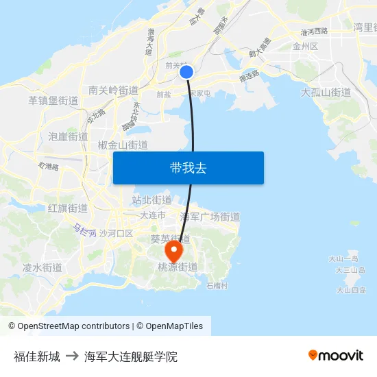 福佳新城 to 海军大连舰艇学院 map