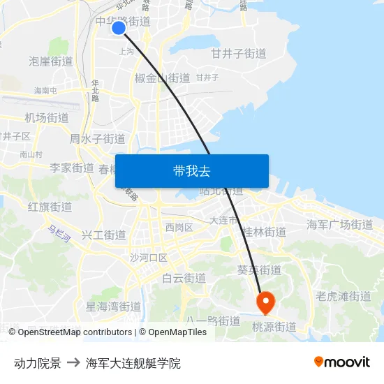 动力院景 to 海军大连舰艇学院 map