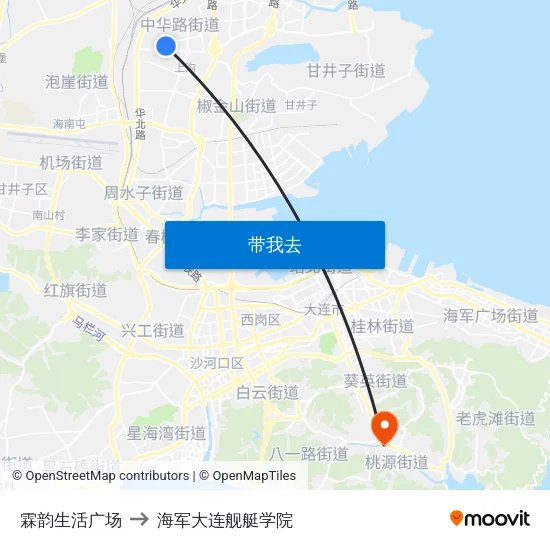 霖韵生活广场 to 海军大连舰艇学院 map