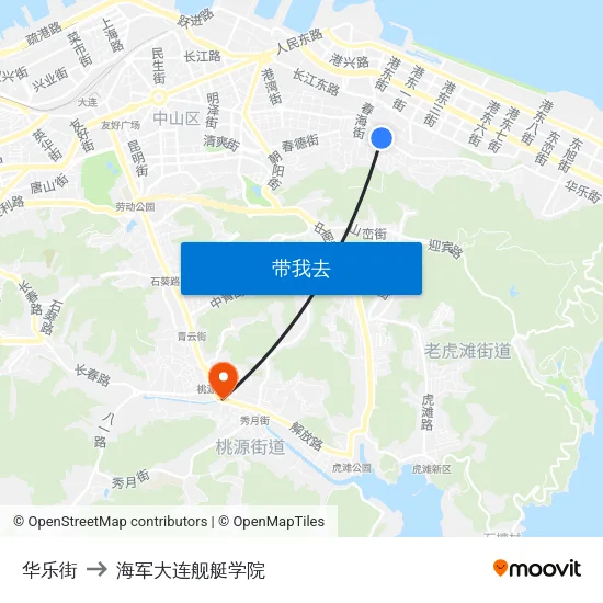 华乐街 to 海军大连舰艇学院 map