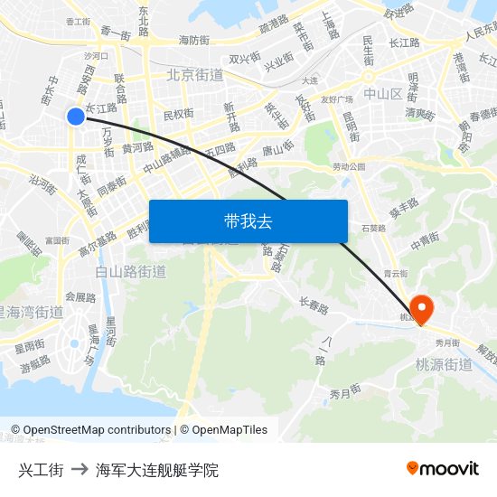 兴工街 to 海军大连舰艇学院 map