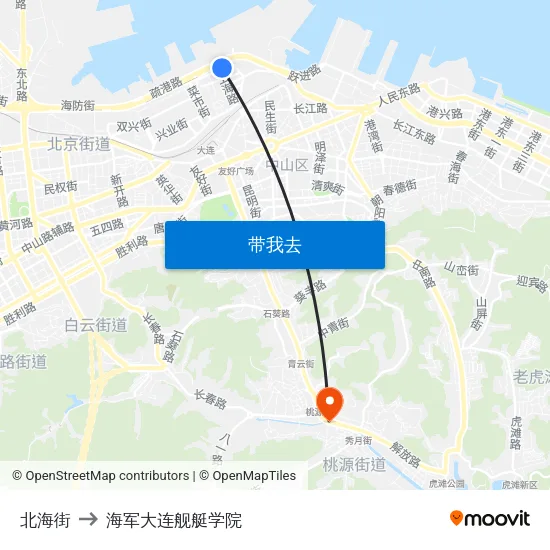 北海街 to 海军大连舰艇学院 map