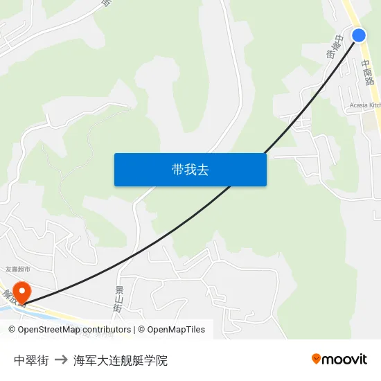 中翠街 to 海军大连舰艇学院 map