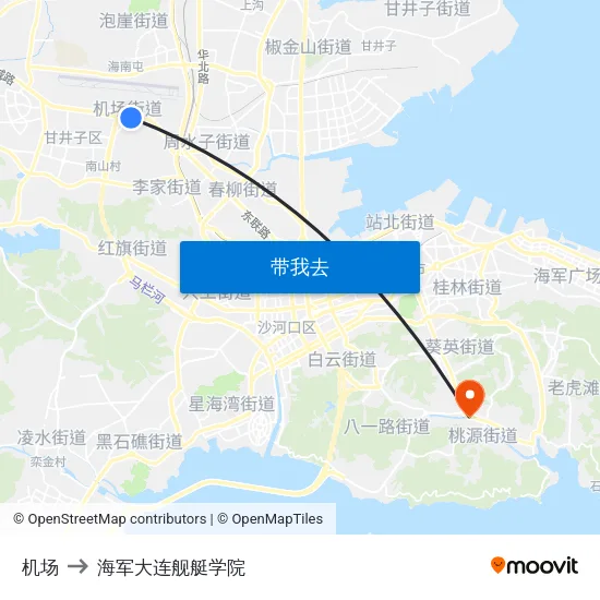 机场 to 海军大连舰艇学院 map