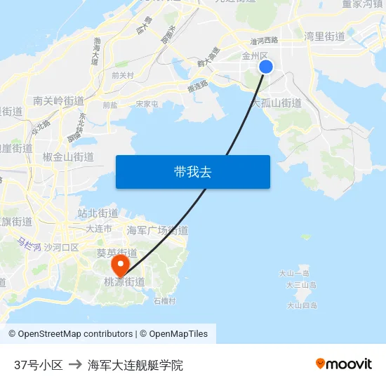 37号小区 to 海军大连舰艇学院 map