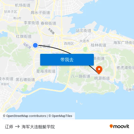 辽师 to 海军大连舰艇学院 map