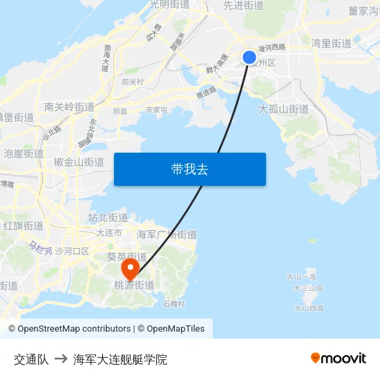 交通队 to 海军大连舰艇学院 map