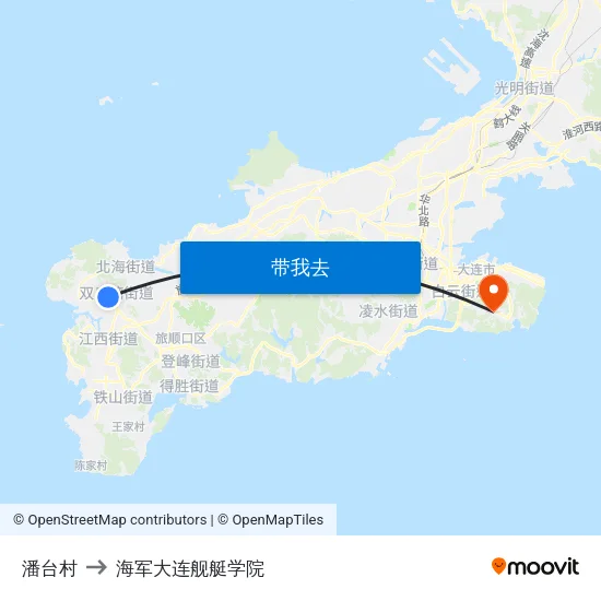 潘台村 to 海军大连舰艇学院 map