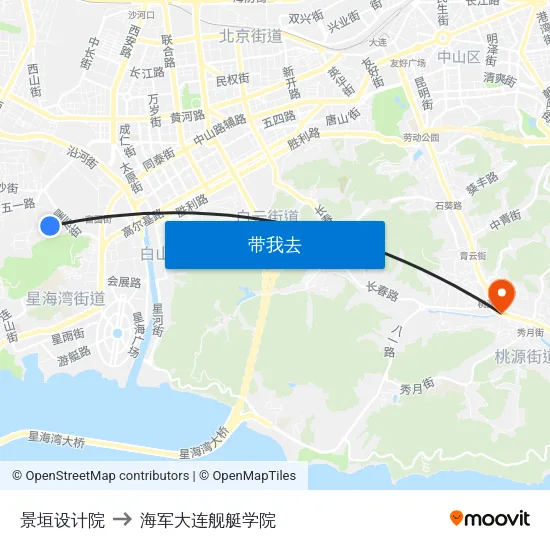 景垣设计院 to 海军大连舰艇学院 map