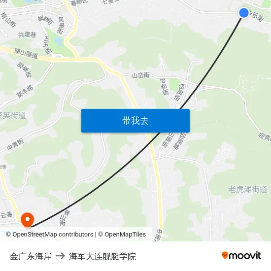 金广东海岸 to 海军大连舰艇学院 map