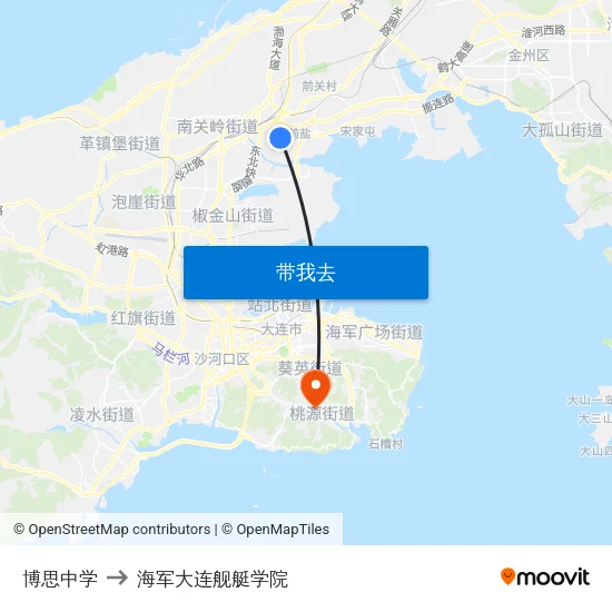 博思中学 to 海军大连舰艇学院 map