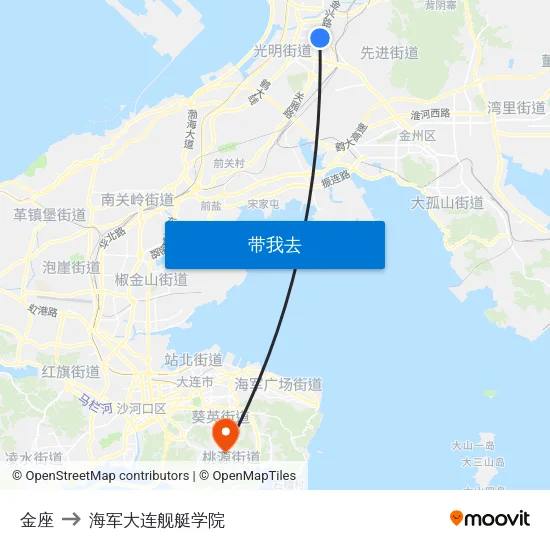 金座 to 海军大连舰艇学院 map