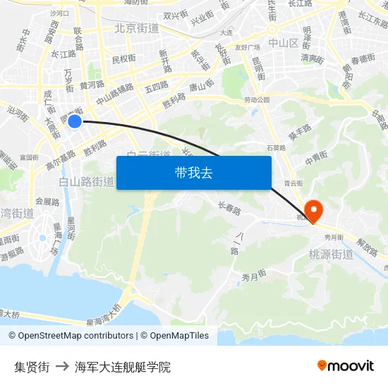 集贤街 to 海军大连舰艇学院 map