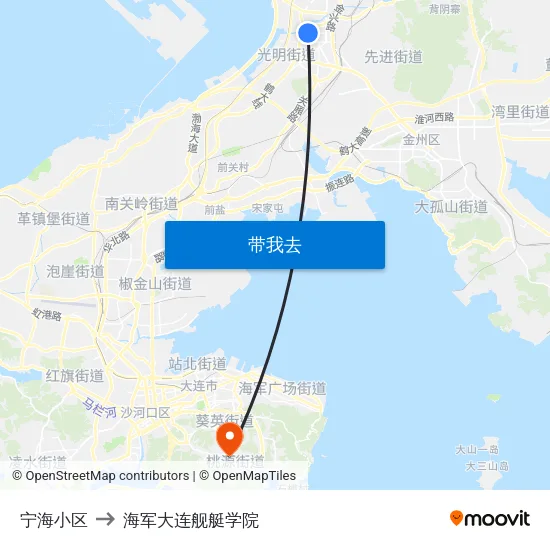 宁海小区 to 海军大连舰艇学院 map