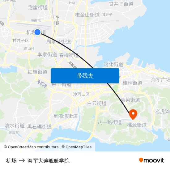 机场 to 海军大连舰艇学院 map