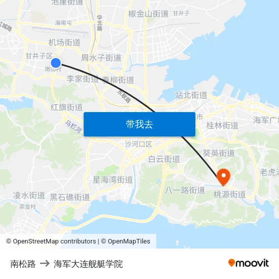 南松路 to 海军大连舰艇学院 map