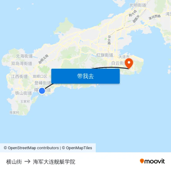 横山街 to 海军大连舰艇学院 map