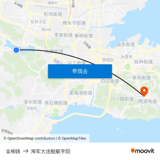 金柳路 to 海军大连舰艇学院 map
