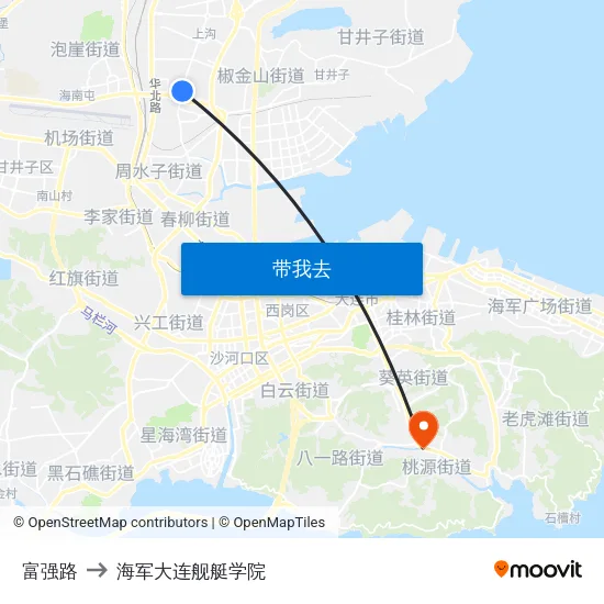 富强路 to 海军大连舰艇学院 map