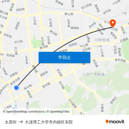 太原街 to 大连理工大学市内校区东院 map