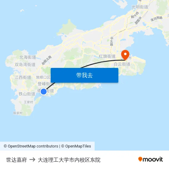 世达嘉府 to 大连理工大学市内校区东院 map