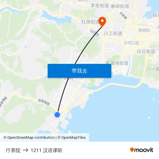 疗养院 to 1211 汉语课听 map