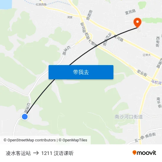 凌水客运站 to 1211 汉语课听 map