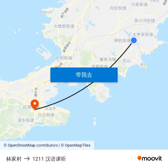 林家村 to 1211 汉语课听 map