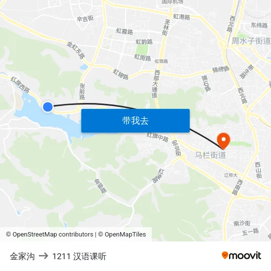 金家沟 to 1211 汉语课听 map