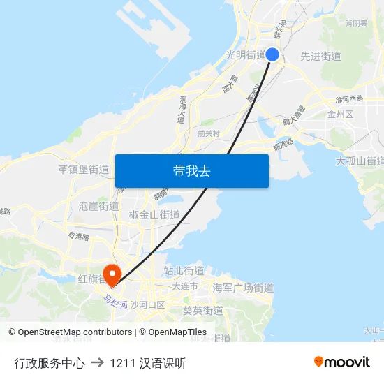 行政服务中心 to 1211 汉语课听 map