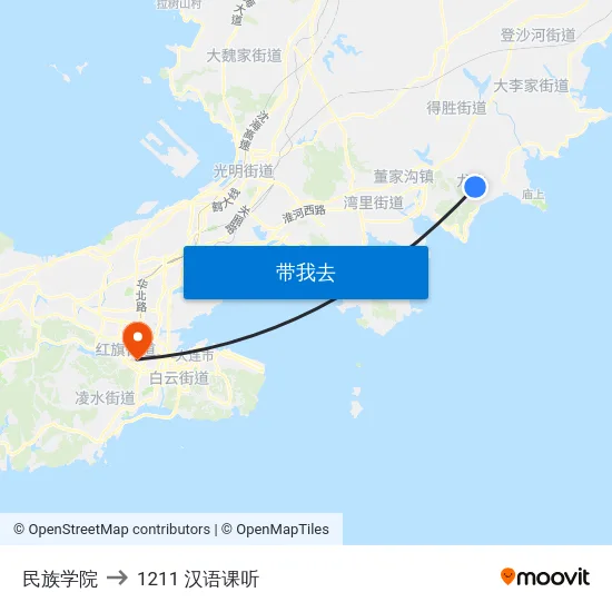 民族学院 to 1211 汉语课听 map