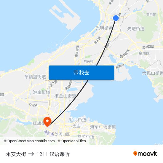 永安大街 to 1211 汉语课听 map