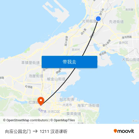 向应公园北门 to 1211 汉语课听 map