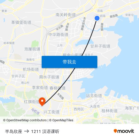 半岛欣座 to 1211 汉语课听 map