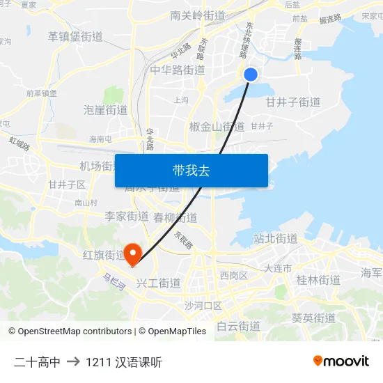 二十高中 to 1211 汉语课听 map