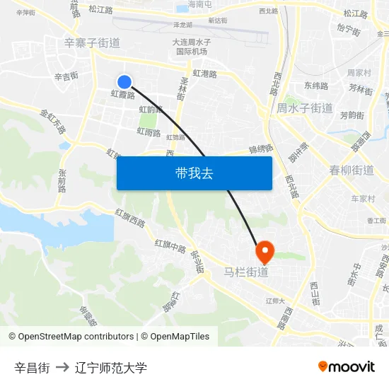 辛昌街 to 辽宁师范大学 map