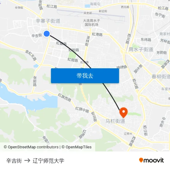辛吉街 to 辽宁师范大学 map