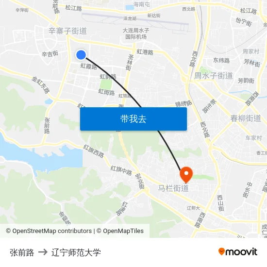 张前路 to 辽宁师范大学 map