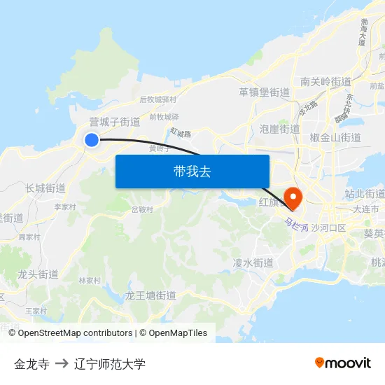 金龙寺 to 辽宁师范大学 map